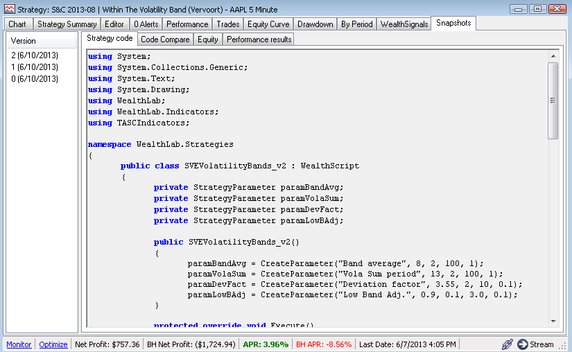 Code snapshot