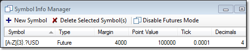 Symbol Info Manager settings